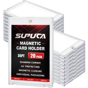 Magnetic Card Holder 20 Pack, 35PT One Touch Card Holder, Trading Card Protectors for Baseball Card Sports Card