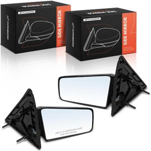 A-Premium Pair (2) Driver and Passenger Side Manual Door Mirror - Compatible with GMC Sonoma & Chevrolet S10, 1994-2004 - Non-Heated, Non-Folding, Black Outside Rear View Mirror