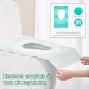 2 x Toilet Seat Covers Disposable for Toddlers & Adults,14 Pcs Keep Warm Extra Large Thickening Waterproof,Portable Package for Travel,Kids Potty Training (green&white)