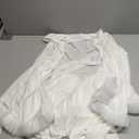 OYOANGLE Women's Ruffle Trim Long Sleeve Belted Sheer Mesh Wedding Bride Robe Nightgown (Medium, White)