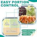 3 Pack Bariatric Meal Prep Containers, 8 oz Glass Bowls for Portion Control, Reusable Glass Lunch Box Bento Snack Food Containers with BPA Free Airtight Lids, Bariatric Must Haves