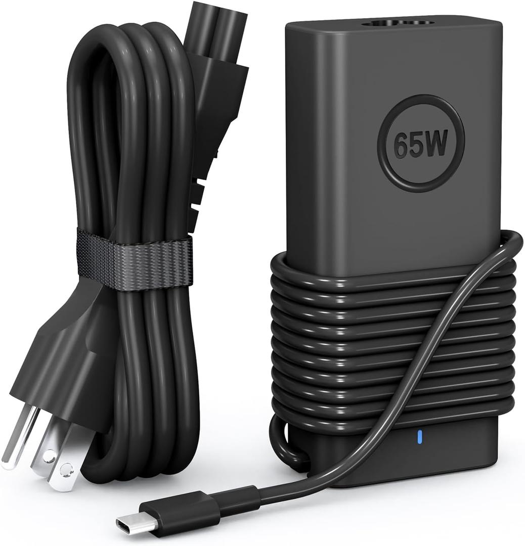 65W USB-C Compatible with Dell Laptop Charger XPS 13 and Latitude Charger 3340 3440 3540 3550 5420 5430 5520 5320 5340 5440 5550 7440 7490 7640 7410 7310 2-in-1 9440 2in1 Laptop - Power Cord Included