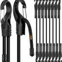 8-Piece 24-inch Adjustable Bungee Cords with Hooks, Heavy Duty Outdoor Carabiner Bungee Straps, Easily Adjust from 7" to 24", Black Super Elastic Cord for Cargo, Camping, Bike Racks, Tents