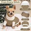 Dog Sweater for Small Dogs Argyle Cable Knit Turtleneck Pullover Winter Clothes Boys Girls Stretch Puppy Doggie Chihuahua Yorkie Pomeranian Toy Poodle Pet (S, Brown)