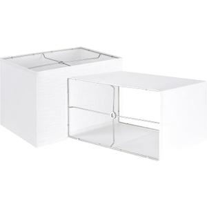 GO&SO Large White Rectangle Lamp Shades Set of 2, 816"10 IN (Spider) Texture Linen Lamp Shade for Table Lamps and Floor Lamps Replac, Modern Rectangular Lampshades for Living Room, Assembly Required