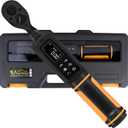 Digital Torque Wrench 3/8 Drive, 0.66-44.29Ft.lbs/0.9-60Nm Range, Electric Torque Wrench with Dual Direction Ratchet, 2% Accuracy with Vibration, Buzzer and LED Alert