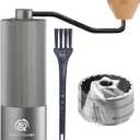 Manual Coffee Grinder with CNC 420 Stainless Steel Blades-Portable Hand Coffee Grinder with 20g CapacityCompatible Coffee Grinder manual with Cleaning Brush- Coffee Bean Grinding for Indoor & Outdoor