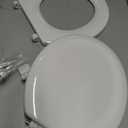 KOHLER Stonewood Quiet-Close, Round Toilet Seat Soft Close, Durable Wood, Easy Installation, Universal Fit, Home Essentials, White Finish, K-20467-0