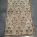Loloi Chris Loves Julia Rue Collection RUE-01 Wheat/Sage 2'-3" x 3'-9" Accent Rug Jute Neutral Floral Living Room Bedroom Rug