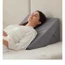 Bed Wedge Pillow for Sleeping, 9&12 Inch Adjustable Wedge Pillow Set for After Surgery, Triangle Pillow for Back Pain Relief, Leg Support, Acid Reflux, Gerd, Velvet