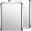 CEKEE Stainless Steel Cookie Sheets for Baking, 2PCS Stainless Steel Baking Sheet, Size 12 x 10 x 0.98 InchHeavy Duty & Easy Clean Baking Pans Tray Set