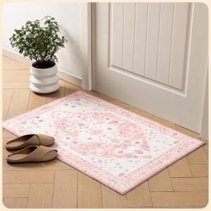 Istana 8x10 Area Rug - Pink 8x10 Rugs for Living Room - Foldable Rugs for Bedroom - Stain Resistant Washable Rug - Eco-Friendly Area Rugs - Easy to Clean Living Room Rug