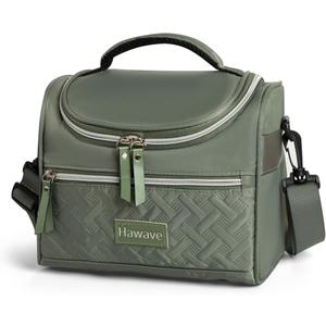 Lunch Bag for Women Men Adult Insulated Lunch Box, Leakproof Lunch Cooler Bag with Front Pocket & Adjustable Shoulder Strap, Reusable Large Lunch Tote Bag for Work Office Travel Picnic, Green