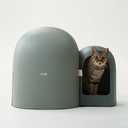 MS!MAKE SURE Cat Litter Box MAX - Stylish & Functional for Indoor Cats - 2023 New Modern Design - Large Space, Leak-Proof, and Odor-Free - Includes Litter Scoop - Green