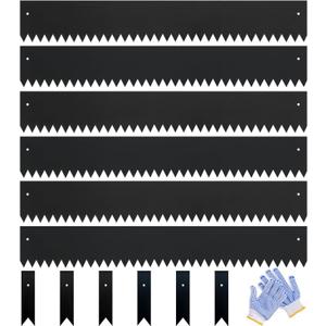 Galvanized Steel Landscape Edging Metal Landscape Edging Black Steel Landscaping Metal Garden Edging Border 6 Inch Depth 40 Inch Strips 6pcs for Lawn Yard 20 Feet Total (with 6 Clips)