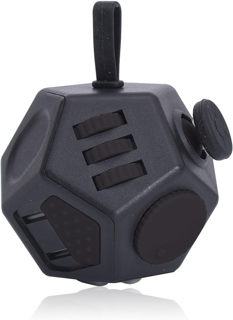 Mini Fidget Toys, Cool Black 12 Sided Fidgets Toy Cubes for Kids Adults with Anxiety ADHD Autism and Relief Stress (Pure Black) Mini Fidget Toys, Cool Black 12 Sided Fidgets Toy Cubes for Kids Adults with Anxiety ADHD Autism and Relief Stress (Pure Black)