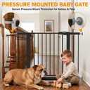 Baby Gate for Stairs, 29.7-43" Auto Close Dog Gate for Doorways & Hallways, Pressure Mounted Pet Gate with Walk Thru Door, Easy Install Safety Gate for Children & Pets, No Drilling, Dual-Lock Design