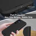for Samsung Galaxy A16 5G Phone Case, 3-Layer 16ft Drop Protection, with Dustproof Port Cover, Full-Body Shockproof Heavy Duty Protective Phone Case, Black