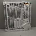 Baby Gates with Cat Door - Auto Close 29.5"-48.4" Safety Metal Dog Pet Gate for Doorway, Stairs, House, Walk Through Child Gate with Pet Door, includes 4 Wall Cups and 2 Extension Pieces