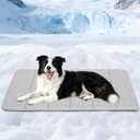 Cooling Dog Mat Q-Max>0.5 - Rapid Cooling Tech, Thin Breathable Crate Pad, Portable Washable Summer Mat, Chill Soothing Fabric - 35"x23" Large Dog, Grey