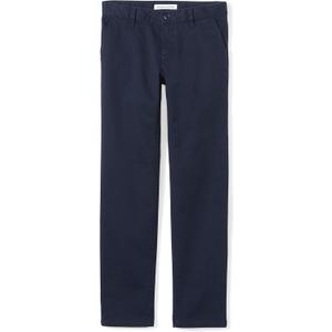 Amazon Essentials Girls Flat Front Uniform Chino Pant with Adjustable Stretch (2T, Navy)