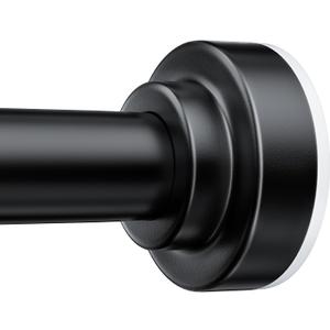 TEECK Shower Curtain Rod, 32-68 inch Adjustable Spring Tension Curtain Rod, Never Rust Anti-Slip Shower Curtain Rod for Bathroom, No Drilling, Never Collapse, Easy to Use, Black