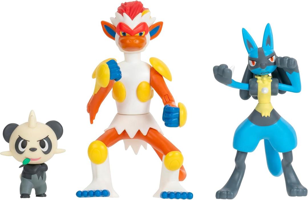 Pokemon Battle Figure 3 Pack - Features 2-Inch Pancham and Lucario and 3-Inch Infernape Battle Figures (Fighting-type)