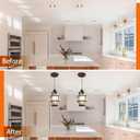 2-Pack Recessed Light to Pendant Converter Kit, Adjustable for 5 and 6 inch Recessed Can Light Conversion Kit, Includes E26 Socket, Triangular Bracket, Round Mounting Plate & 3D Black Cover