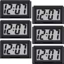 Frienda 6 Pieces Mini Digital Clock Small Digital Clock Stick on Battery Operated Self Adhesive Bracket for Car Dashboard Fridge (Black)