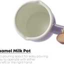 0.6qt Mini Enamel Milk Pot Insulated Wooden Handle 2 Pour Spouts Small Food Warmer Cute Saucepan(D015,Purple)