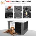 Rockever Dog Crate Cover with Tabletop for 42 Inch Dog Cage, Heavy Duty Dog Kennel Cover, Waterproof UV-Resistant Polyester Pet Kennel Cover (Crate Not Include)