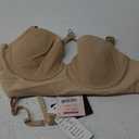 Low Back Bras for Women, Seamless Underwire Invisible Backless Bra, Multi-Way Convertible Straps Low Cut Bras Halter Bra (34DD, Nude)