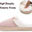 NineCiFun Women's Slip on Fuzzy Slippers Memory Foam House Slippers Outdoor Indoor Warm Plush Bedroom Shoes Scuff with Faux Fur Lining size 7-8 pink