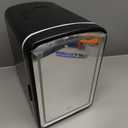 Xbeauty Skincare Mini Fridge With Dimmable LED Mirror, 4L Mini Makeup Refrigerator for SkinCare, Cosmetics, Food & Drinks, Portable Small Refrigerator for Bedroom, Dorm, Car, Office, Black