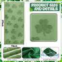 3 Pcs St. Patrick's Day Shamrock Hand Towels Cotton Absorbent Jacquard Green Shamrock Kitchen Towel 3D Seasonal Clover Decor Towels for Bathroom Gift Drying Cleaning Cooking, 14" x 29"