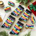 Shihanee 6 Pairs Fun Dog Lovers Crew Socks Christmas Gifts for Dog Lover Funny Rainbow Novelty Cotton Socks Pet Funny Owner Lover Gift Ideas
