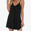 Nightgown for Women Loose Sleepwear V Neck Pajama Dress Soft Nightshirt Sleeveless Nightdress Chemise, Size M