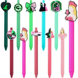 10 Pcs Halloween Ballpoint Pen DIY Retractable Gel Ink Pen Princess and Witch Cartoon Pens for Office Stationary Writing Pen Party Favors