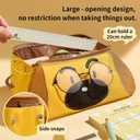 2 x Cute Pencil Case, Kawaii Special Puppy Design Bag & Pouch, Big Large Capacity 5-Compartment Case for School Supplies, Ideal for Boys & Girls (Beige)