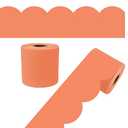 Carson Dellosa 65Ft of Orange Bulletin Board Borders, 1 Roll of Scalloped Trim for Rolling Whiteboard, Cork and Posterboard, Party, Halloween, Office Decorations, and Classroom Decor