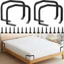 4PCS Metal Mattress Slide Stopper, Mattresses Retainer Bar for Adjustable Beds, Non Slip Mattress Gripper, Mattresses Stabilizer, Prevents Mattress Sliding for Bedroom Bed Frame