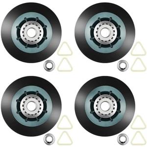 WPW10314173 W10314173 Dryer Drum Support Roller Kit Dryer Drum Rollers Replaces W10314171 8536973 8536974 AP6019303 PS11752609 Suitable for maytag kenmore whirlpool kitchenaid Dryers-4PCS