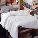 Bedsure Twin XL Comforter Duvet Insert Dorm Bedding - White Extra Long Twin Comforter, Quilted All Season Duvet with Corner Tabs