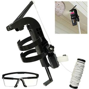 Spray Can Extension Pole Adapter, Long Range Spray Can Trigger Handle, Adjustable Spray Pole Adapter for Wasp Outdoor, Sprayer Bracket Adapter for Spray Paint, Window Cleaner (Black)