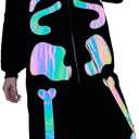 Skeleton Adult Animal Onesie Pajamas  Unisex Fleece Cosplay Costume Sleepwear for Halloween & Home Wear (Medium)