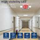 Exit Signs with Emergency Lights, Adjustable Double Head - Hardwired with Battery Backup for Business, AC 120-277V, UL924 & ETL Certified, Wall/Ceiling Mount 6-Pack