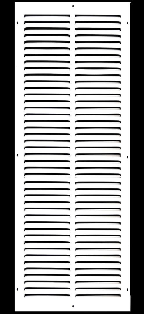 HVAC Premium 12'' x 24'' [Duct Opening] Flat Stamped Steel Return Air Grille - Sidewall and Ceiling - HVAC Vent Duct Cover - White [Outer Dimensions: 13.75''w X 25.75''h]
