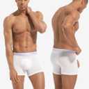 Men's Underwear Pack, Modal Boxer Briefs, Breathable Underwear for Men, Ultra Soft & Comfortable & Moisture-wicking (White, M)