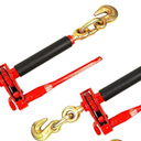 ENJ 2 Pack Folding Handle Load Binder with 2 Grab Hooks, for 5/16-3/8 Grade 70 Transport Chain, Load Binder with 5,400 Pound Working Load Limit