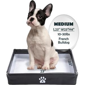 MEEXPAWS Dog Pee Pad Holder Tray Foldable, Puppy Pad Holder Liner Base High Side, Dog Litter Box Indoor for 22x22 Pee Pads, Training Pad Holder Leak-Proof, Potty Pad Holder for Dogs Easy Clean